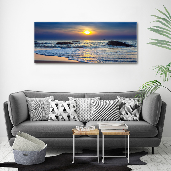 Foto op canvas Zonsondergang aan zee