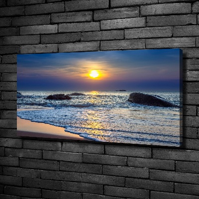 Foto op canvas Zonsondergang aan zee