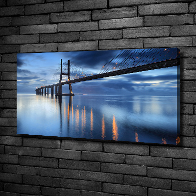 Canvas foto Verlichte brug