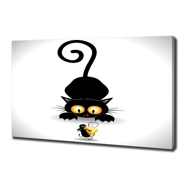 Schilderij op canvas Kat en muis