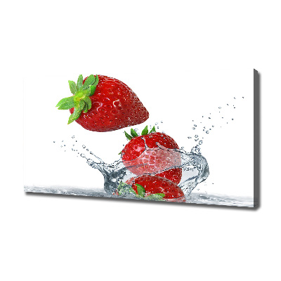 Foto canvas Aardbeien en water