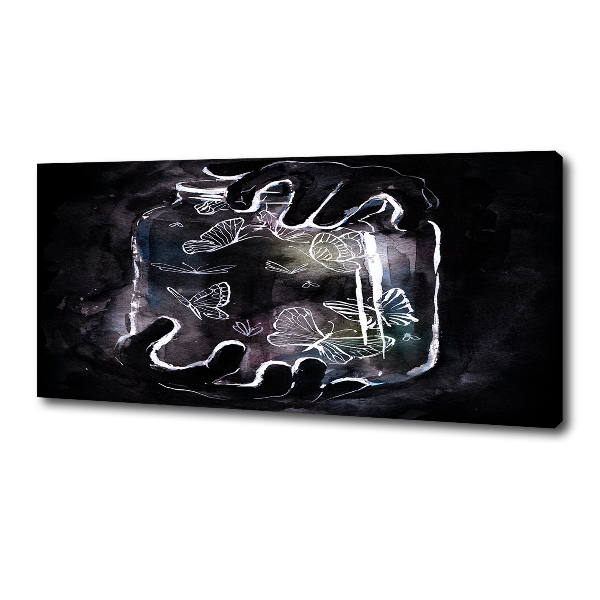 Foto canvas Vlinders in een pot