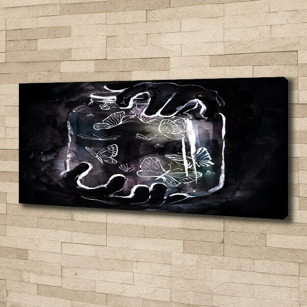 Foto canvas Vlinders in een pot