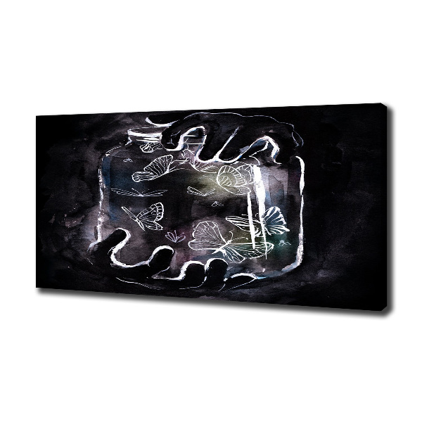 Foto canvas Vlinders in een pot