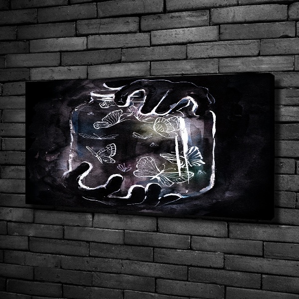 Foto canvas Vlinders in een pot