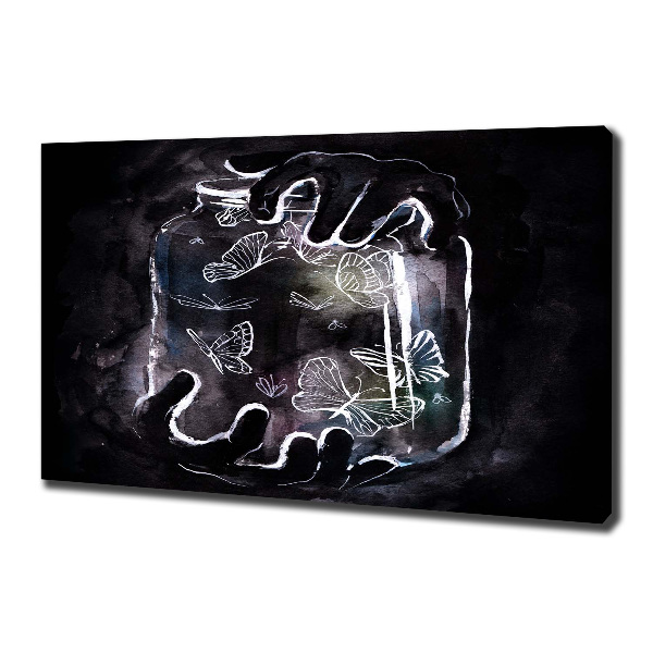 Foto canvas Vlinders in een pot