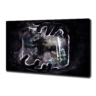 Foto canvas Vlinders in een pot