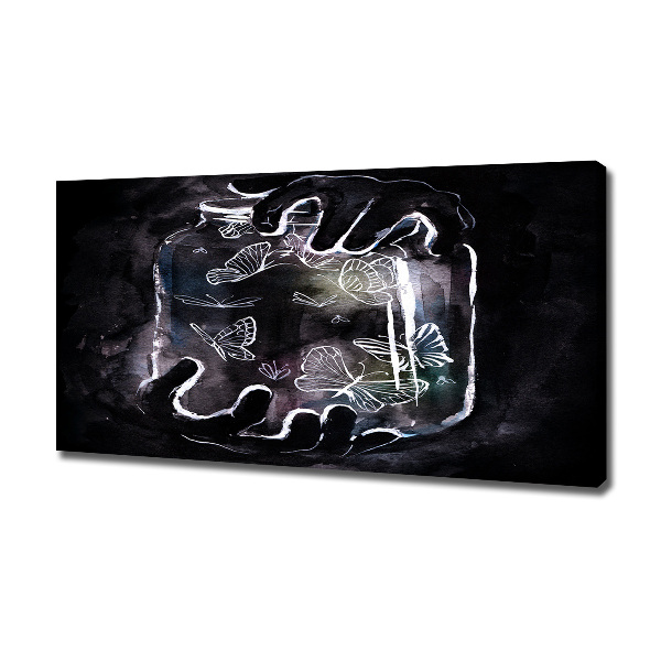 Foto canvas Vlinders in een pot