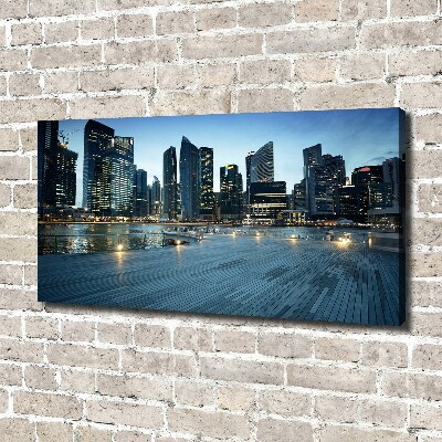 Schilderij op canvas Singapore bij nacht