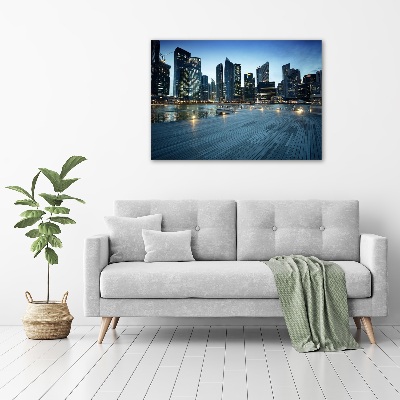 Schilderij op canvas Singapore bij nacht