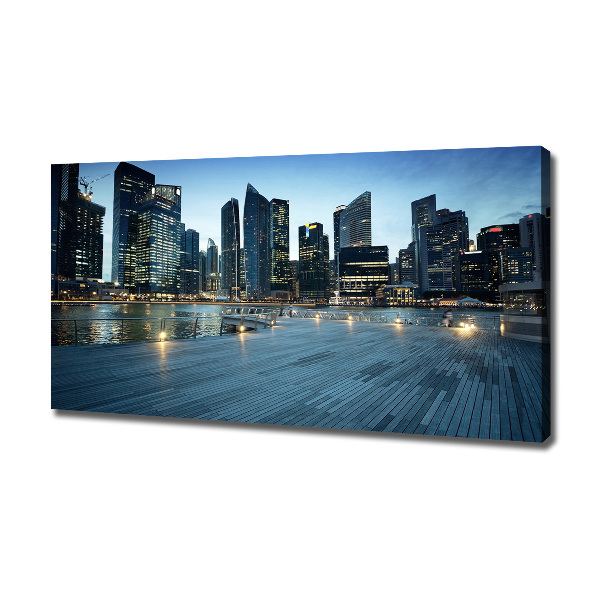 Schilderij op canvas Singapore bij nacht
