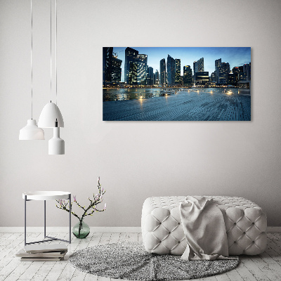 Schilderij op canvas Singapore bij nacht