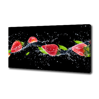 Foto op canvas Aardbeien en water