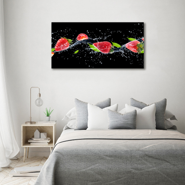 Foto op canvas Aardbeien en water
