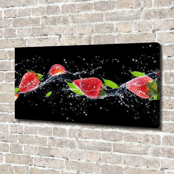 Foto op canvas Aardbeien en water