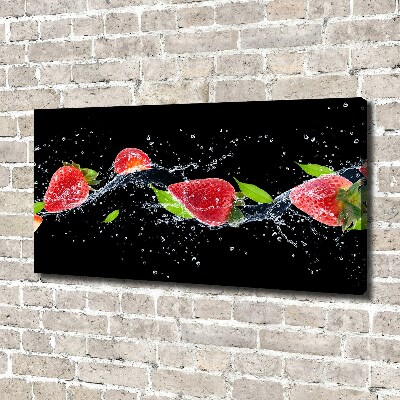 Foto op canvas Aardbeien en water