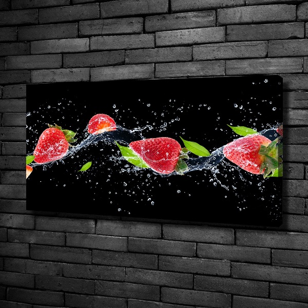 Foto op canvas Aardbeien en water