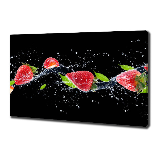Foto op canvas Aardbeien en water