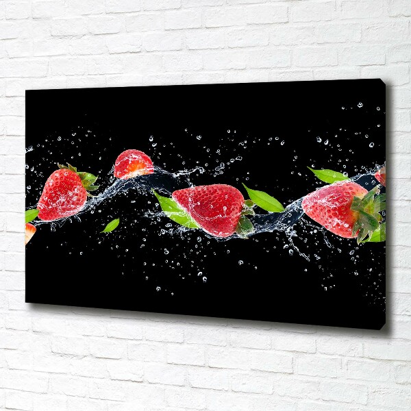 Foto op canvas Aardbeien en water