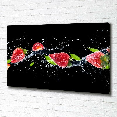 Foto op canvas Aardbeien en water