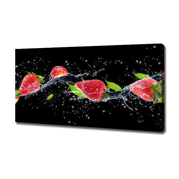 Foto op canvas Aardbeien en water