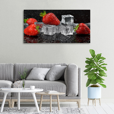 Foto op canvas Aardbeien met ijs
