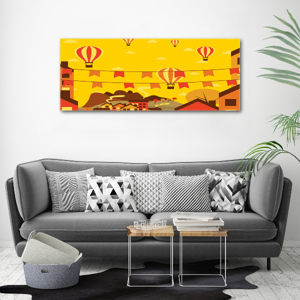 Foto op canvas Ballonnen boven de stad