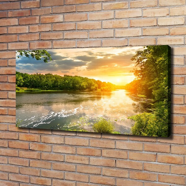 Foto op canvas Schemering op de rivier
