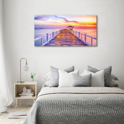 Canvas foto Houten steiger