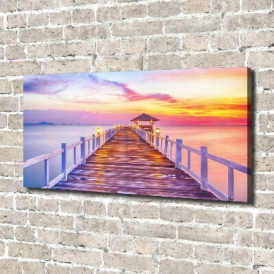 Canvas foto Houten steiger