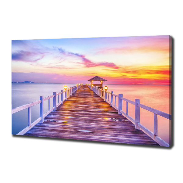Canvas foto Houten steiger