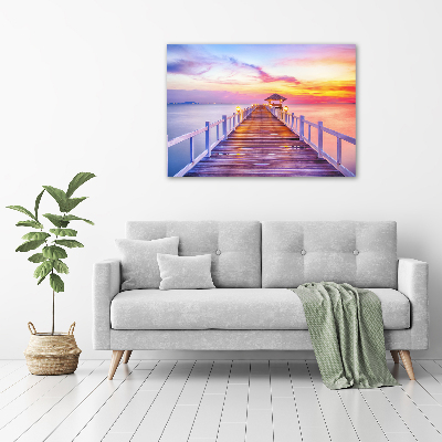 Canvas foto Houten steiger