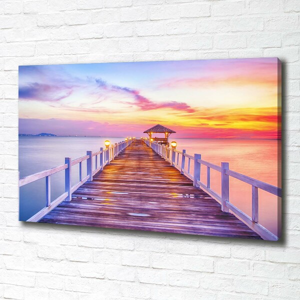 Canvas foto Houten steiger