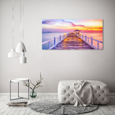 Canvas foto Houten steiger