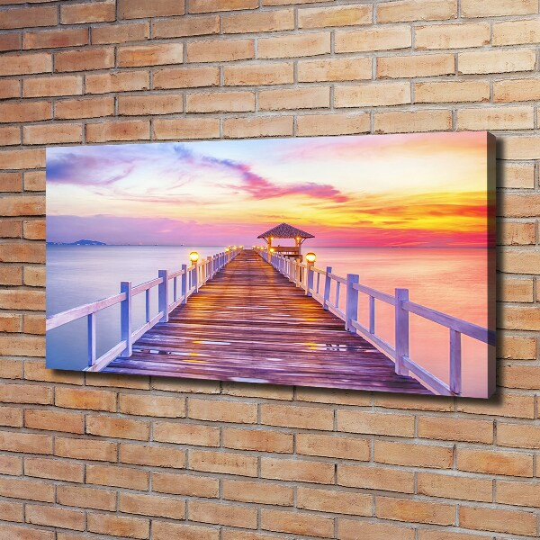Canvas foto Houten steiger