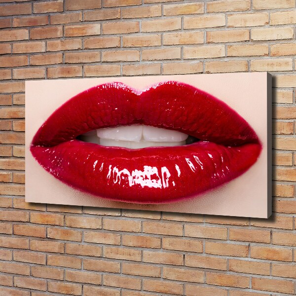 Schilderij op canvas Rode lippen