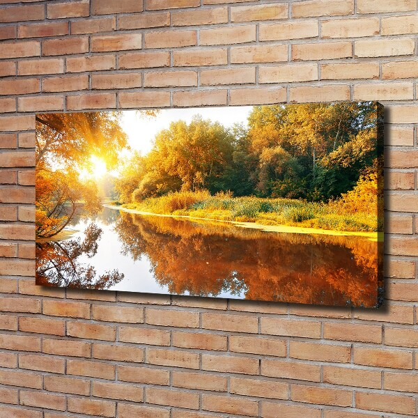 Schilderij op canvas Rivier in de herfst