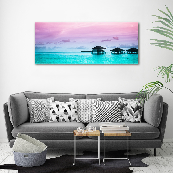 Foto op canvas Bungalows boven het water