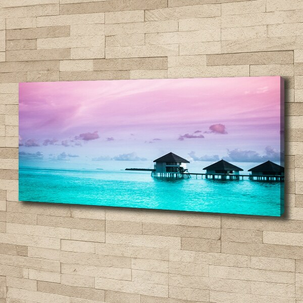 Foto op canvas Bungalows boven het water
