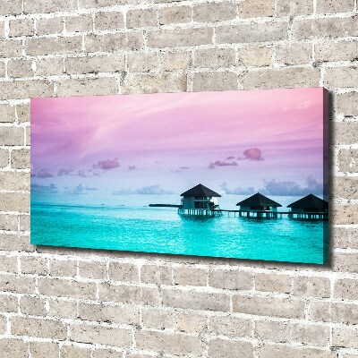 Foto op canvas Bungalows boven het water