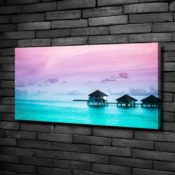 Foto op canvas Bungalows boven het water