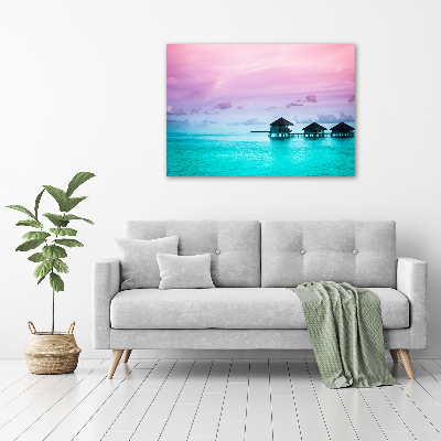 Foto op canvas Bungalows boven het water