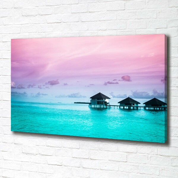 Foto op canvas Bungalows boven het water