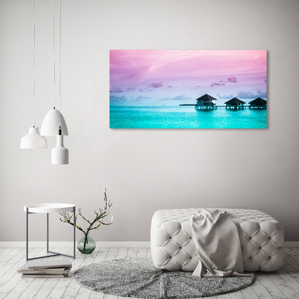 Foto op canvas Bungalows boven het water