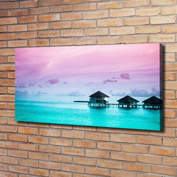 Foto op canvas Bungalows boven het water