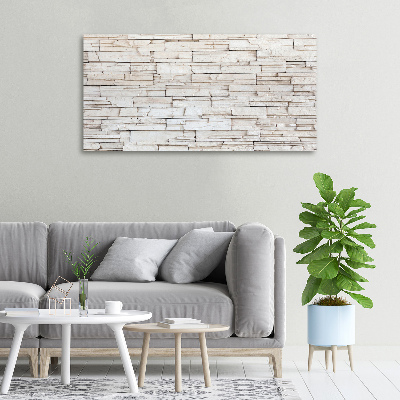 Foto canvas Witte stenen muur