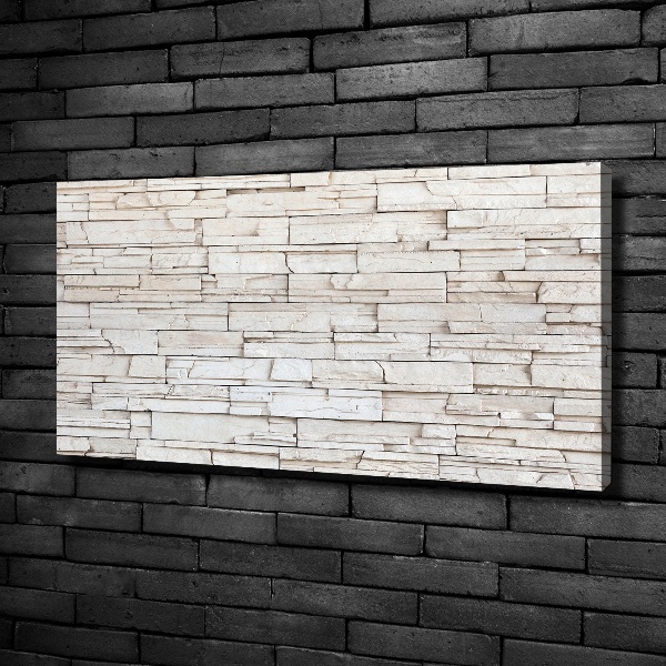 Foto canvas Witte stenen muur