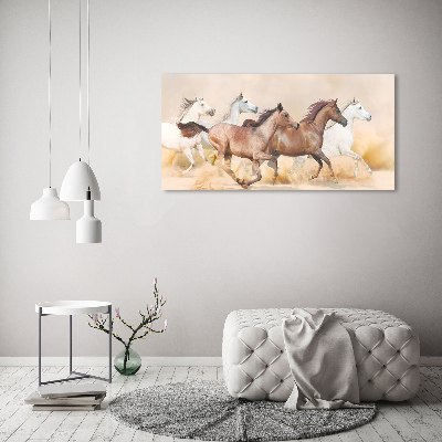 Canvas foto Paarden in galop