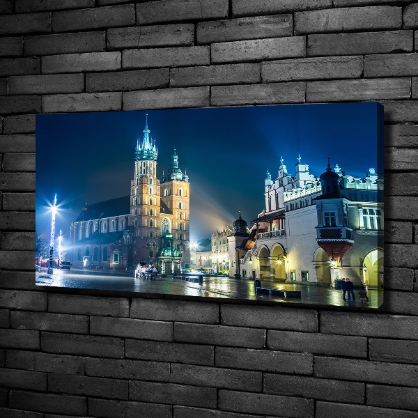 Canvas schilderij Krakau bij nacht