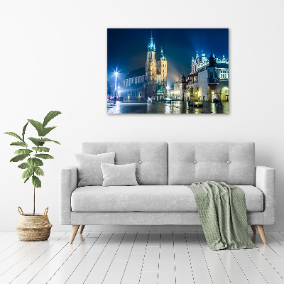 Canvas schilderij Krakau bij nacht